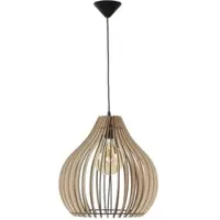 Licht-Erlebnisse Hängelampe Holz Ø 43 cm offener Schirm E27 Pendelleuchte Esstisch Esszimmer Küche