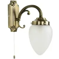 Easy Light Wandleuchte Mit Zugschalter Metall Glas In Bronze E14 Jugendstil