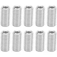 OEM Roestvrijstalen Reparatiemoer 10er Set - Binnendraad M6x1,0 - Buitendraad M10x1,5 - 20 mm - Sleufschroefdraadreparaturset