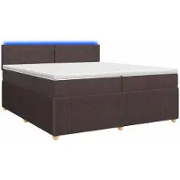 Syfax Boxspringbett mit Matratze Dunkelbraun 200 x 200 cm Stoff