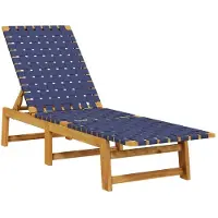 vidaXL Sonnenliegen 2 Stk. mit Tisch Dunkelblau Massivholz Akazie