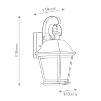 Kichler Mount Vernon Außenwandlampe schwarz Höhe 32cm IP44 - , Mount Vernon, dimmbar, Schwarz, Aluminium
