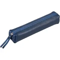 Clairefontaine 4x Schlampermäppchen Leder SLIM 19,5x2,5x4cm dunkelblau 410153C