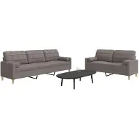 vidaXL 2-tlg. Sofagarnitur mit Dekokissen Taupe Stoff