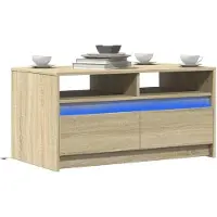 vidaXL LED-Couchtisch Sonoma-Eiche Holzwerkstoff