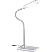 Pearl Lunartec Schwanenhals Lampe: LED-Schreibtischlampe mit Schwanenhals, 5 Watt, silbern (Tischlampe LED, Leselampen, Silber)
