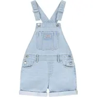 Levi's Latzhose KIDS, Mädchen, Gr. 10 (140), N-Gr, blau (wow me over), Denim/Jeans, Obermaterial: 100% Baumwolle, regular fit kurz, Hosen Latzhose, mit Knöpfen an der Taille for GIRLS