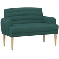 vidaXL Zweisitzer mit Knopfheftung Dunkelgrün 116 x 67 x 80 cm Stoff