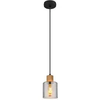 Globo Lighting LED Pendelleuchte ALEIDIS, Rauchoptik, schwarz, H 120 cm