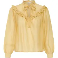 B.young Langarmbluse "Damen Langarm BYXGENNA", Damen, Gr. 36, beige (cream gold), Obermaterial: 85% Viskose CV. 15% Polyamid PA., Blusen Langarmbluse