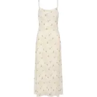 Kaffe Midikleid "Damen Kleid KAblair", Damen, Gr. L, N-Gr, weiß (chalk, braun flowers), Obermaterial: 95% Polyester PES. 5% Elasthan EL., Kleider Midikleid