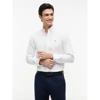 Tommy Hilfiger Flex Pop Mini Dobby White Größe: L | Casual hemden Outlet | Herren | Weiß