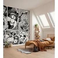 Komar Vliestapete "Marvel Classic Comic Panel Monochrome" bedruckt glatt Rolle mit 212 x 250 cm