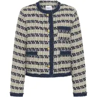 Saint tropez Blusenblazer SAINT TROPEZ "Damen Blazer SheelaSZ", Damen, Gr. S, braun (braun rice), Obermaterial: 100% Polyester PES., Blazer Blusenblazer