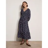 Apricot Midikleid "Smokkkleid in mittlerer Länge" mit Blumenmuster