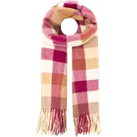 Zwillingsherz Schal "Classic Karo", Damen, bunt (braun), Obermaterial: 80% Polyester, 20% Viskose, kariert, Modetücher Schal, zeitloses Karomuster, weiche Qualität, Fransenabschluss, multicolor
