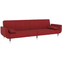 vidaXL Schlafsofa 2-Sitzer mit 2 Kissen Weinrot Samt