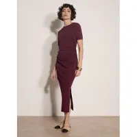 Apricot Midikleid "Plissiertes Kleid mit Rüschen" mit Raffungen