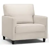 COMHOMA Relaxsessel Fernsehsessel TV-Sessel für Schlafzimmer, Leseecke Seitenstuhl mit Weicher Memory-Schaum Loungesitz, Leinenbezug, Weiß