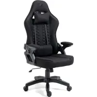 Kraken Chairs Feyton Bürostuhl Ergonomisch, Schreibtischstuhl, Drehstuhl, Gaming Sessel, Gamingstuhl, bis zu 130 kg, Schwarz, Textil