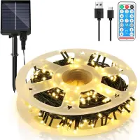 Izrielar LED Solar Lichterkette 30M 300LEDs mit 8 Modi für Innen Garten Party & Weihnachtsdeko Outdoor Beleuchtung Deko, Warmweiß