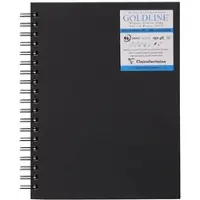 Clairefontaine 5x Goldline, spiralgebundenes Skizzenbuch, 40 Blatt 17 ,8x25x4 cm, 250g weiß - Schwarz 960082C
