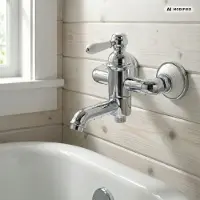 PaulGurkes Badewannenarmatur Aufputz Nostalgie Einhandmischer Retro Keramik