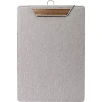 Sigel KB223 Klemmbrett DIN A4 hellgrau/braun, mit Aufstellfunktion, stylisches Clipboard mit edler Leinenstruktur, leicht abwischbar, für Speisekarten