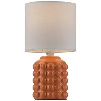 JUST LIGHT LED Tischlampe BLOOP Textilschirm weiß 26cm orange Wohnzimmer, Esszimmer, Küche, Flur, Büro