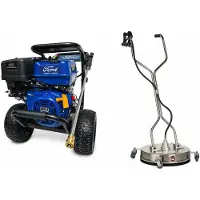 DeTec. Ford Benzin Hochdruckreiniger 303 bar 13 PS mit 52 cm Flächenreiniger 15 m Schlauch