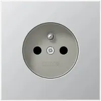 JUNG AL1521FKI Steckdose, französisch/belgisches System, Schraubklemmen, Safety Plus, Serie LS, Aluminium AL 1521 FKI