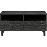 vidaXL Couchtisch Schwarz 80x54x40 cm Massivholz Mango