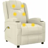 Syfax Massagesessel Cremeweiß Kunstleder