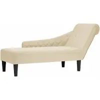 vidaXL Chaiselongue mit Kissen und Rechter Armlehne Creme Stoff