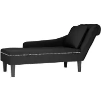 vidaXL Chaiselongue mit Kissen und Rechter Armlehne Schwarz Samt