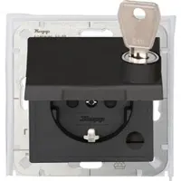 Kopp 954615006 HK07 IP44 - Schutzkontakt-Steckdose mit Klappdeckel, abschließbar, Farbe: anthrazit