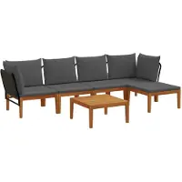 vidaXL 6 stk. Massives Akazienholz & Seil Natur