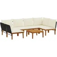 vidaXL 7 stk. Massives Akazienholz & Seil Natur