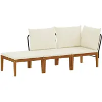 vidaXL 3 stk. Massives Akazienholz & Seil Natur