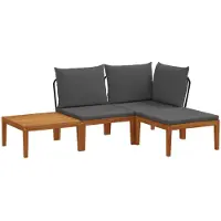 vidaXL 4 stk. Massives Akazienholz & Seil Natur
