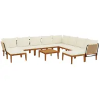 vidaXL 11 stk. Massives Akazienholz & Seil Natur