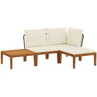 vidaXL 4 stk. Massives Akazienholz & Seil Natur
