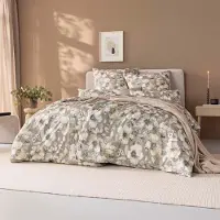 Estella Schweizer Premium Satin Bettwäsche 135x200 Ilona kiesel Blumen 2032-800