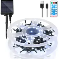 Izrielar LED Solar Lichterkette 30M 300LEDs mit 8 Modi für Innen Garten Party & Weihnachtsdeko Beleuchtung Deko, Kaltweiß