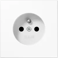 JUNG LS1521FKIWW Steckdose, französisch/belgisches System, Schraubklemmen, Safety Plus, Thermoplast, Serie LS, alpinweiß LS 1521 FKI WW