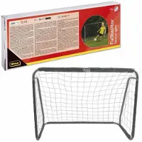Idena Fußballtor aus Metall, Maße ca. 124 x 96 x 61 cm, Tor für Outdoor und Indoor, Inkl. 4 Heringe, Werkzeug und Anleitung