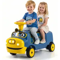 Costway Kinder Elektroauto, 12V Kinderauto mit 2 Sitzen, Elektro Zug mit Stauraum, Scheinwerfer, Musik, Geschichten, Audio, USB & kabeloser Verbindung