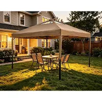 StarTech.com Pop Up Pavillon - Faltpavillon 2,7 x 2,7 m - One-Push Schnellaufbau - Wasserdichtes 600D Oxford - UPF 50+ UV-Schutz - Mit Tragetasche & Sandsäcken - Khaki