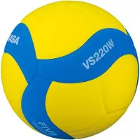MIKASA - "VS220W" Volleyball 18 Panele PP822 (5) (Blau/Gelb)