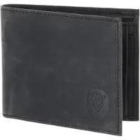 OXMOX Leder Geldbörse Leather RFID Protect Querscheinbörse Freedom Lion Embossed Vintage Black schwarz
